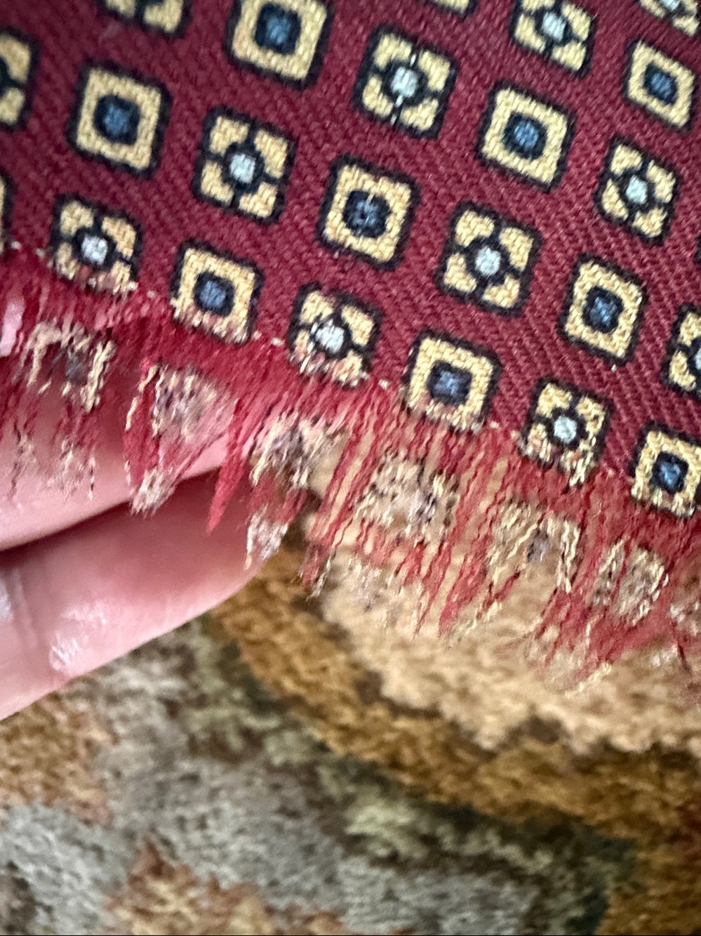 *VINTAGE* 70's- 80's Ralph Lauren Burgundy Patterned Skirt - Picture 3 of 5